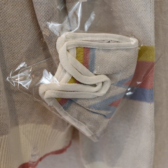 FATE Colorful Lighting Bolt Distressed Knit Sweater with matching mask 2X - Picture 10 of 10